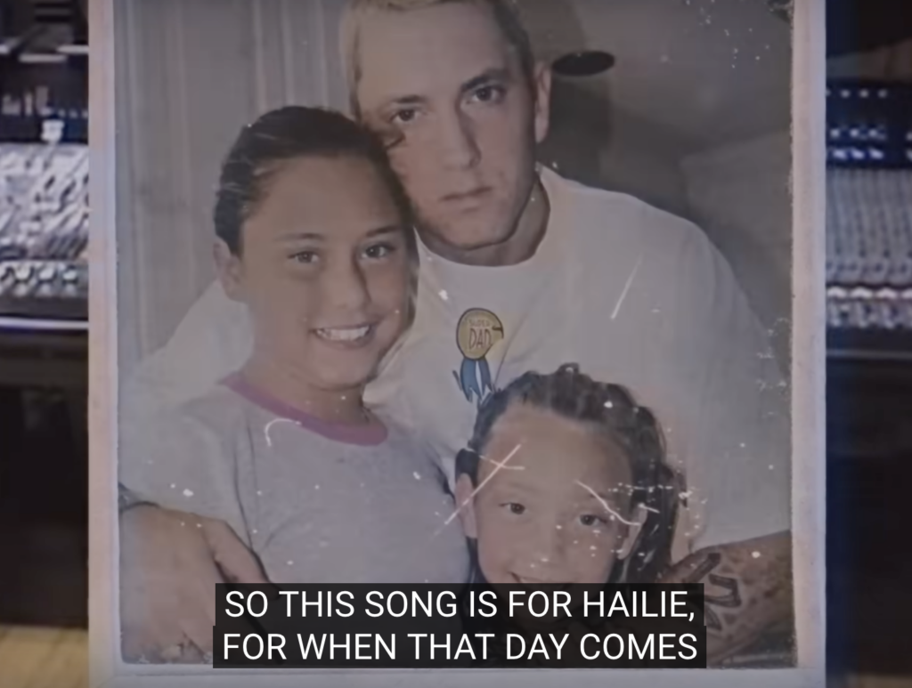 Eminem with his daughter Hailie in an old photo